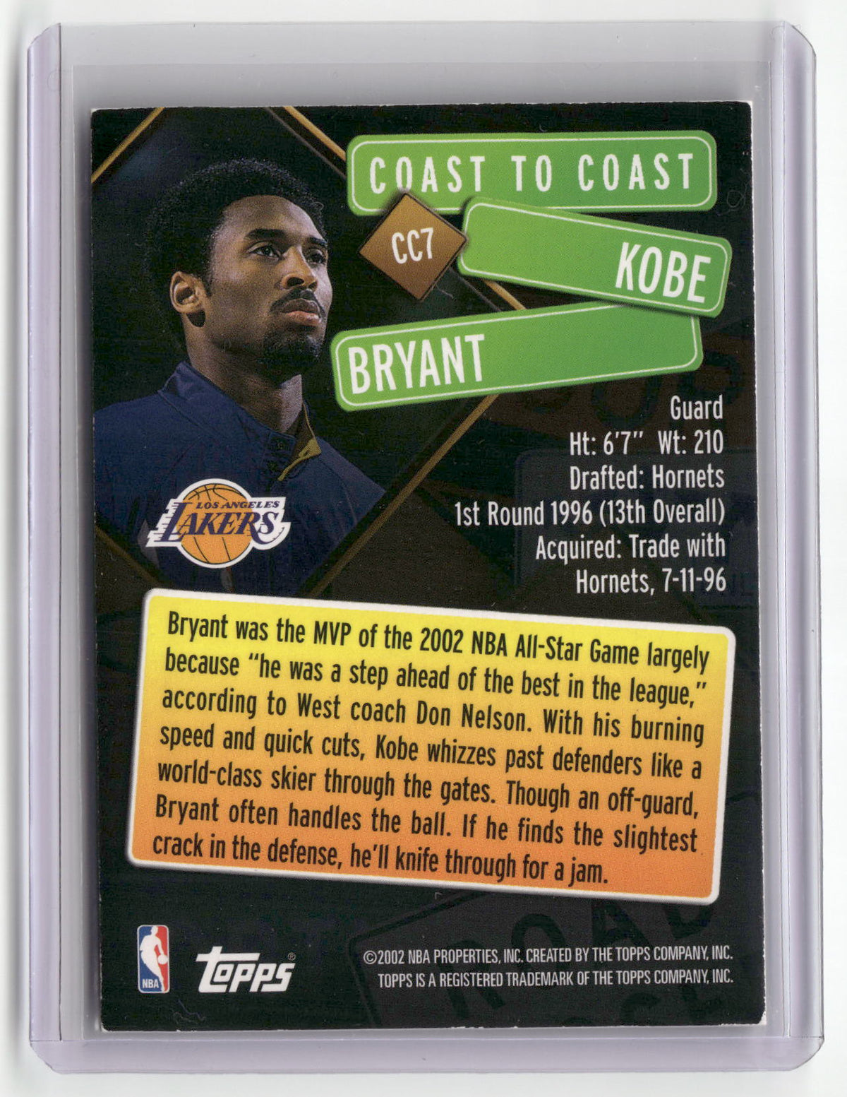 2002-03 Topps #CC7 Kobe Bryant Coast to Coast-2