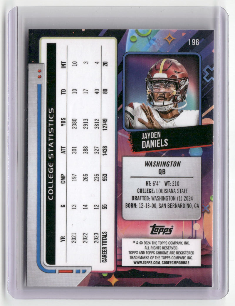 2024 Topps Chrome Cosmic #196 Jayden Daniels Nucleus Refractors-2