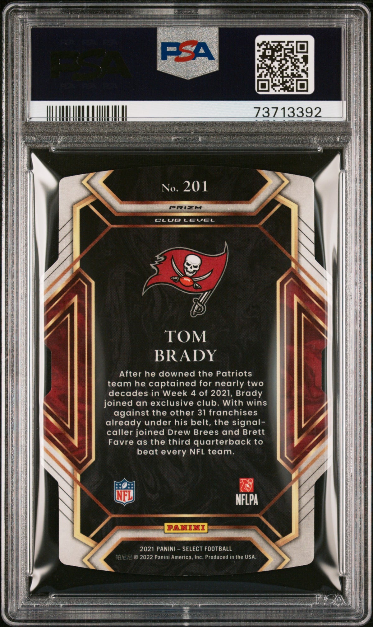 2021 Panini Select #201 Tom Brady D/C Silver Prizm PSA 9-2