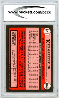 1989 Topps Traded #41T Ken Griffey, Jr. BCCG 10-2