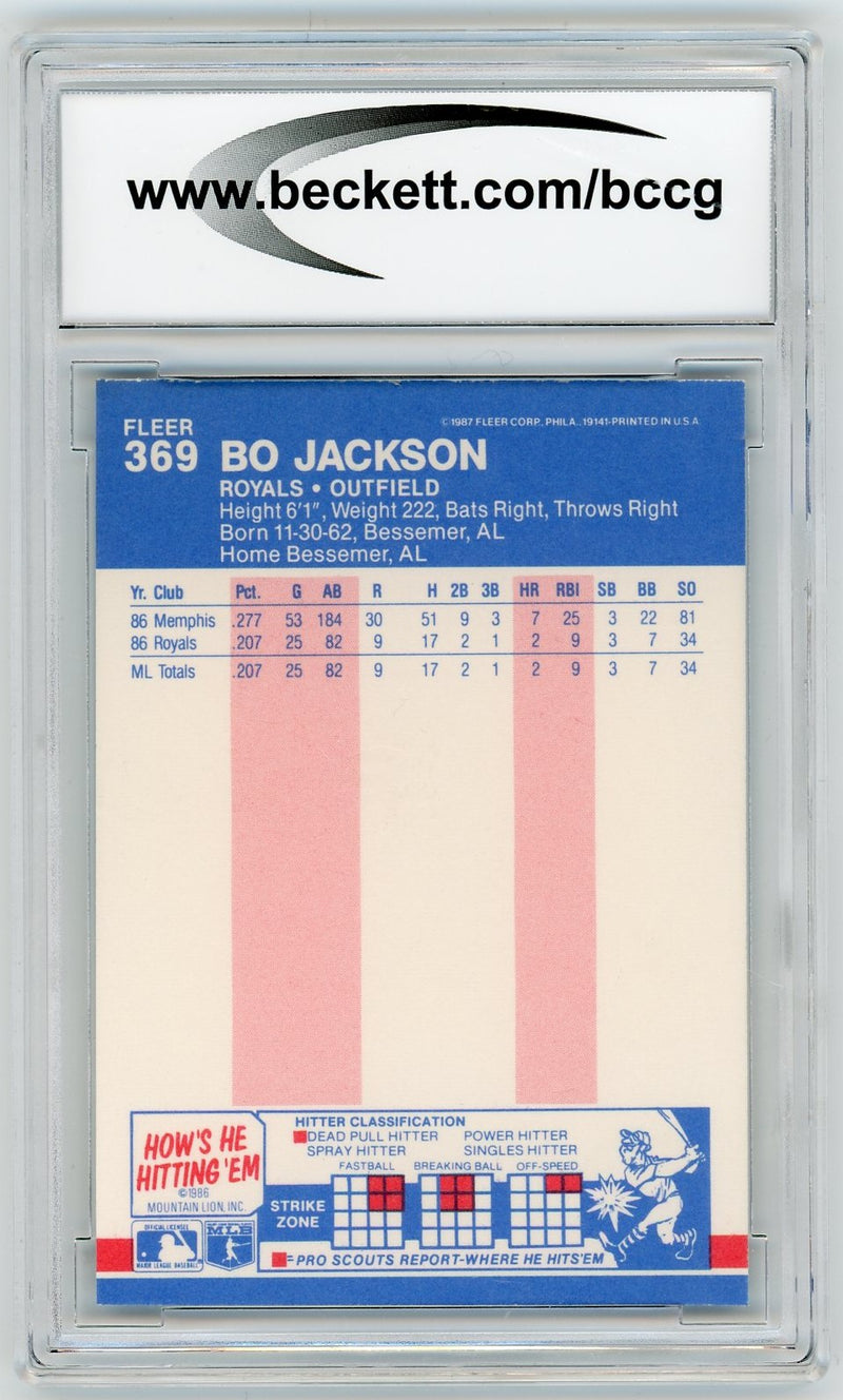 1987 Fleer #369 Bo Jackson BCCG 9-2