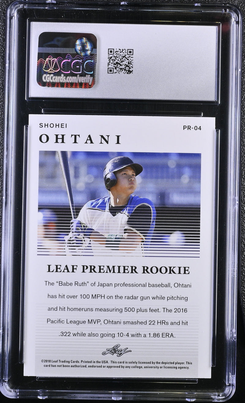 2018 Premier Rookie #PR-04 Shohei Ohtani CGC 10-2