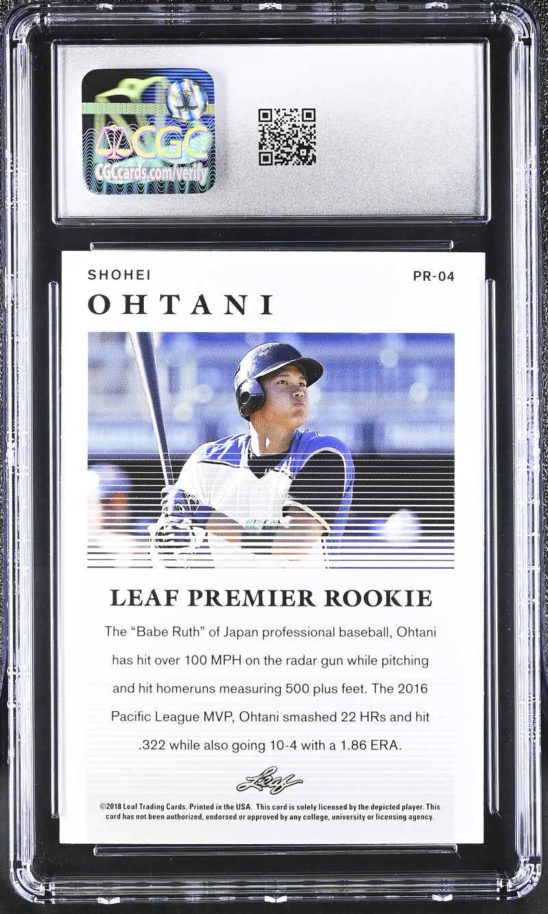 2018 Premier Rookie #PR-04 Shohei Ohtani CGC 9.5-2