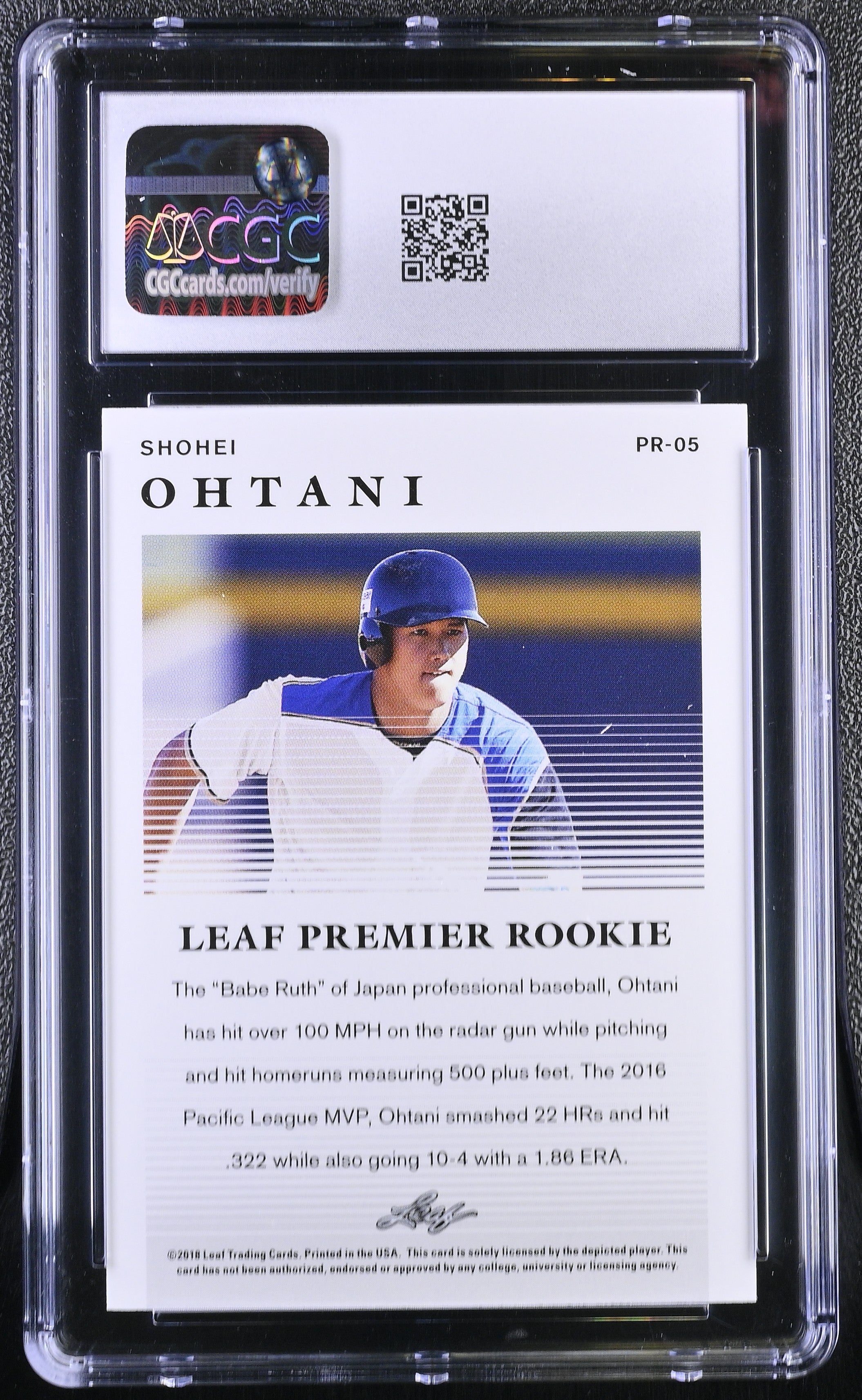 2018 Premier Rookie #PR-05 Shohei Ohtani CGC 10-2