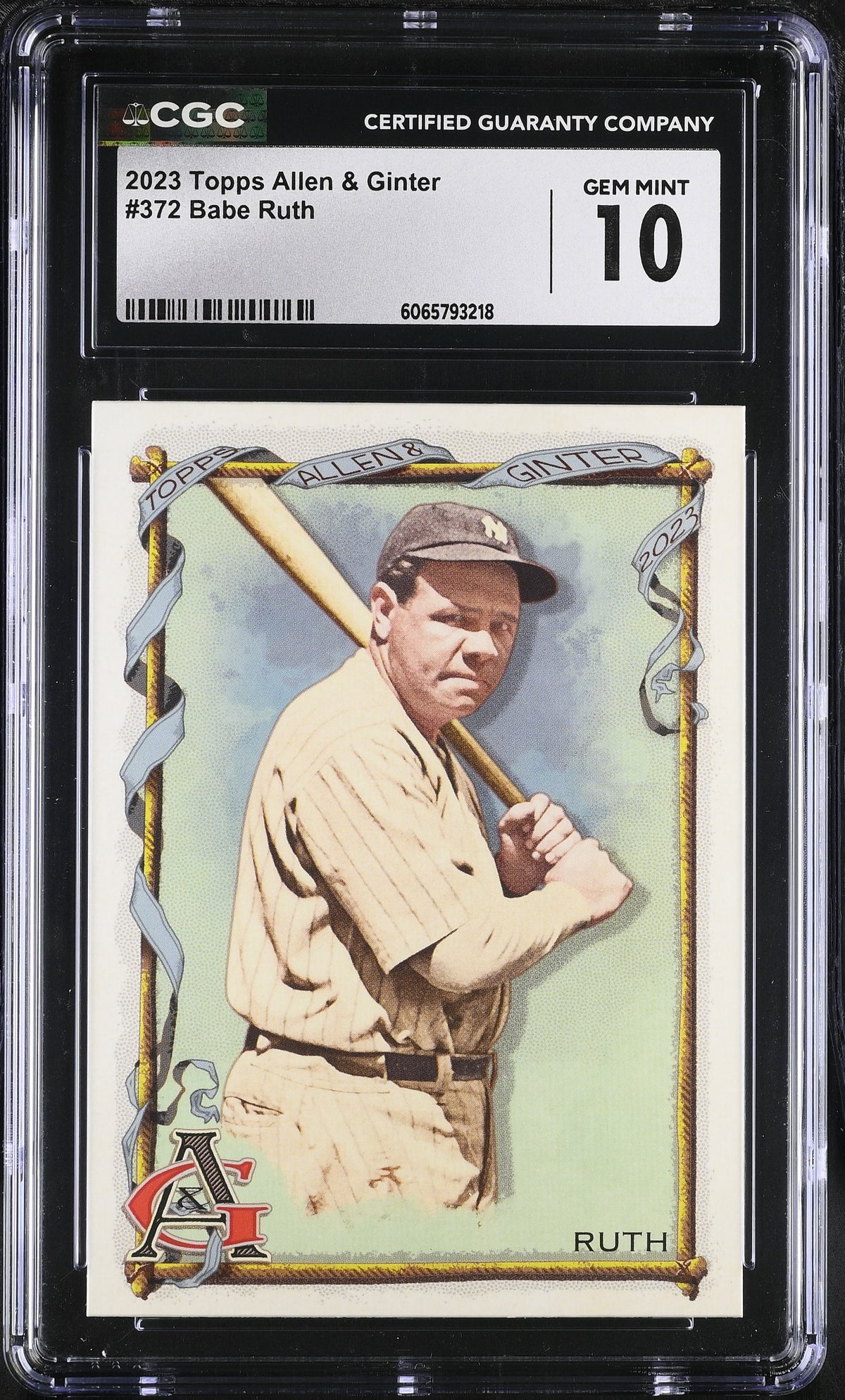 2023 Allen & Ginter #372 Babe Ruth CGC 10-1