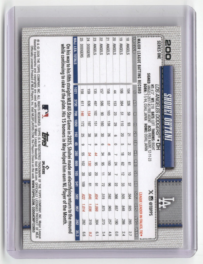 2026 Topps #200 Shohei Ohtani-2