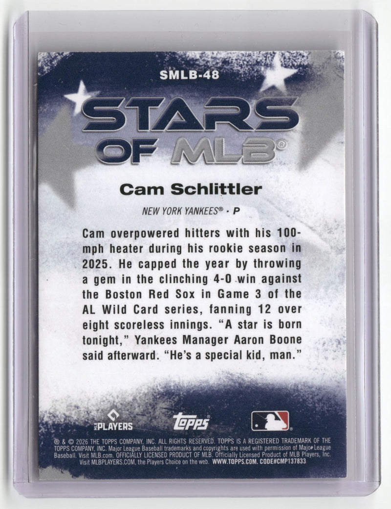 2026 Topps #SMLB-48 Cam Schlittler Stars of MLB-2