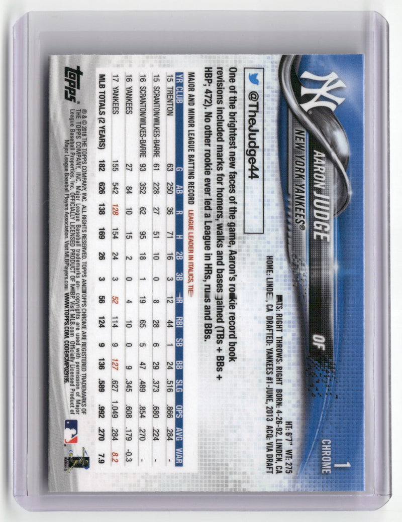 2018 Topps Chrome #1b #1 Aaron Judge Signing autographs-2