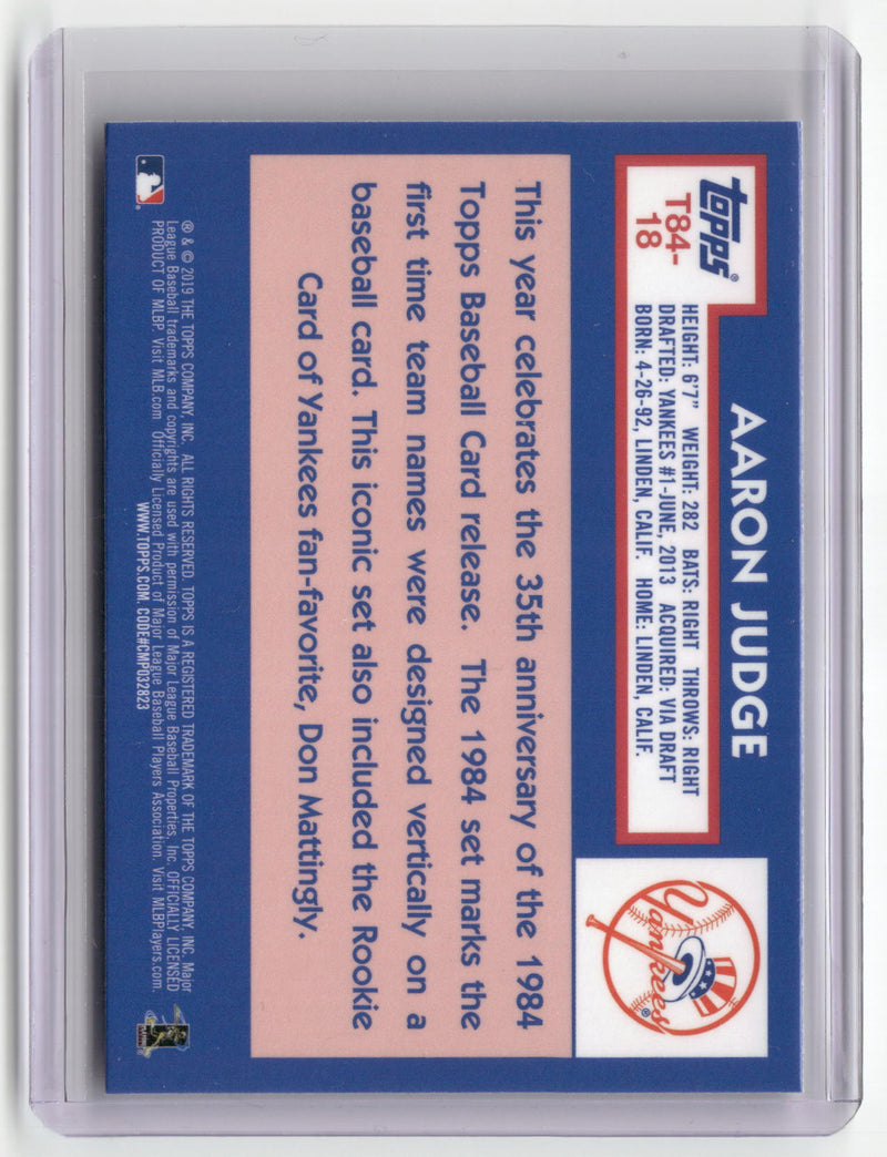 2019 Topps Series 1 #T84-18 Aaron Judge Chrome Silver Pack-2