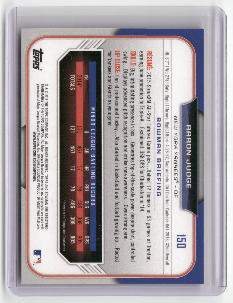2015 Bowman Draft #150 Aaron Judge-2