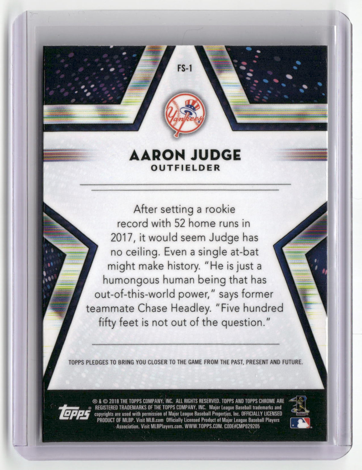 2018 Topps Chrome #FS-1 Aaron Judge Future Stars-2