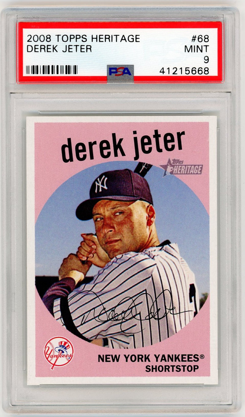 2008 Topps Heritage #68 Derek Jeter PSA 9-1