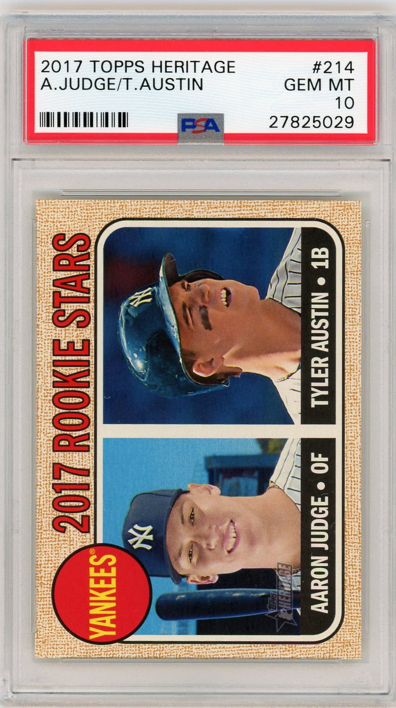 2017 Topps Heritage #214 A.Judge/T.Austin PSA 10-1