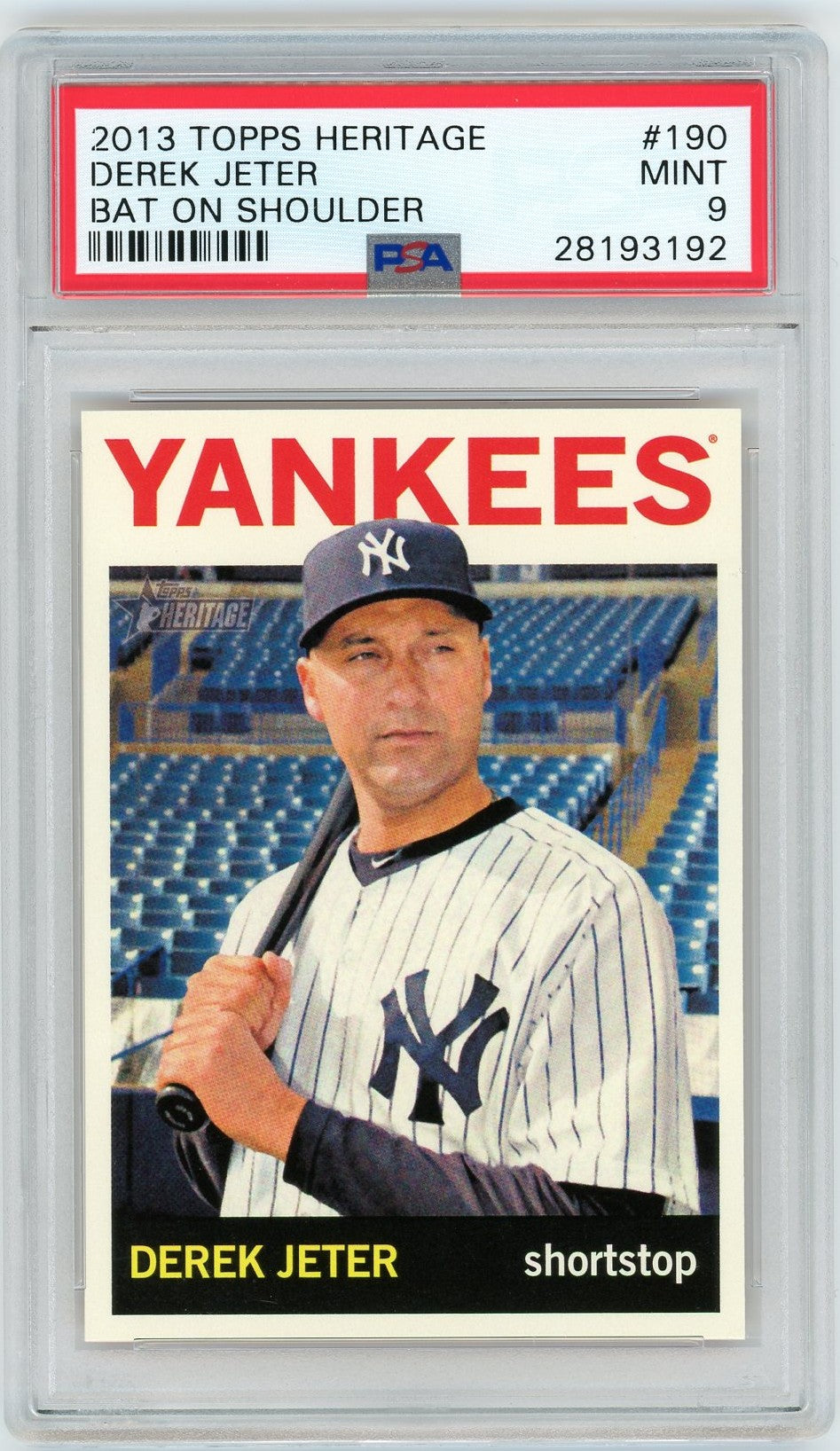 2013 Topps Heritage #190 Derek Jeter PSA 9-1