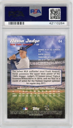 2017 Stadium Club #64 Aaron Judge PSA 10-2