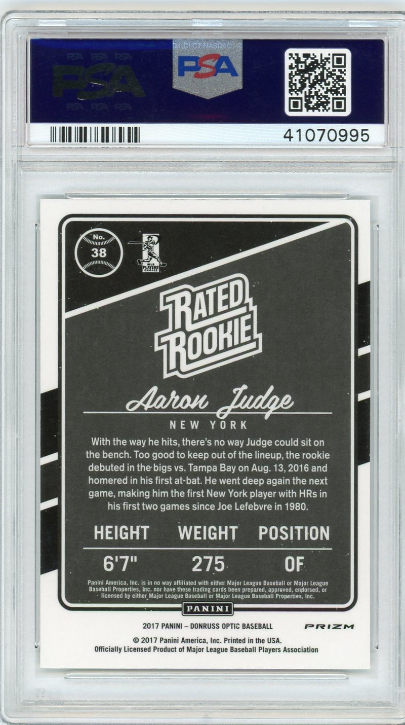 2017 Panini Donruss Optic #38 Aaron Judge Holo PSA 10-2
