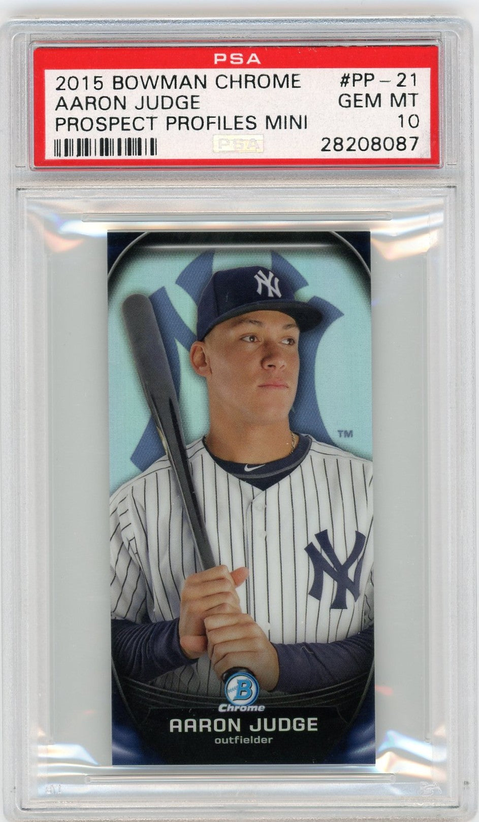 2015 Bowman Chrome Prospect Profiles Mini #PP-21 Aaron Judge PSA 10