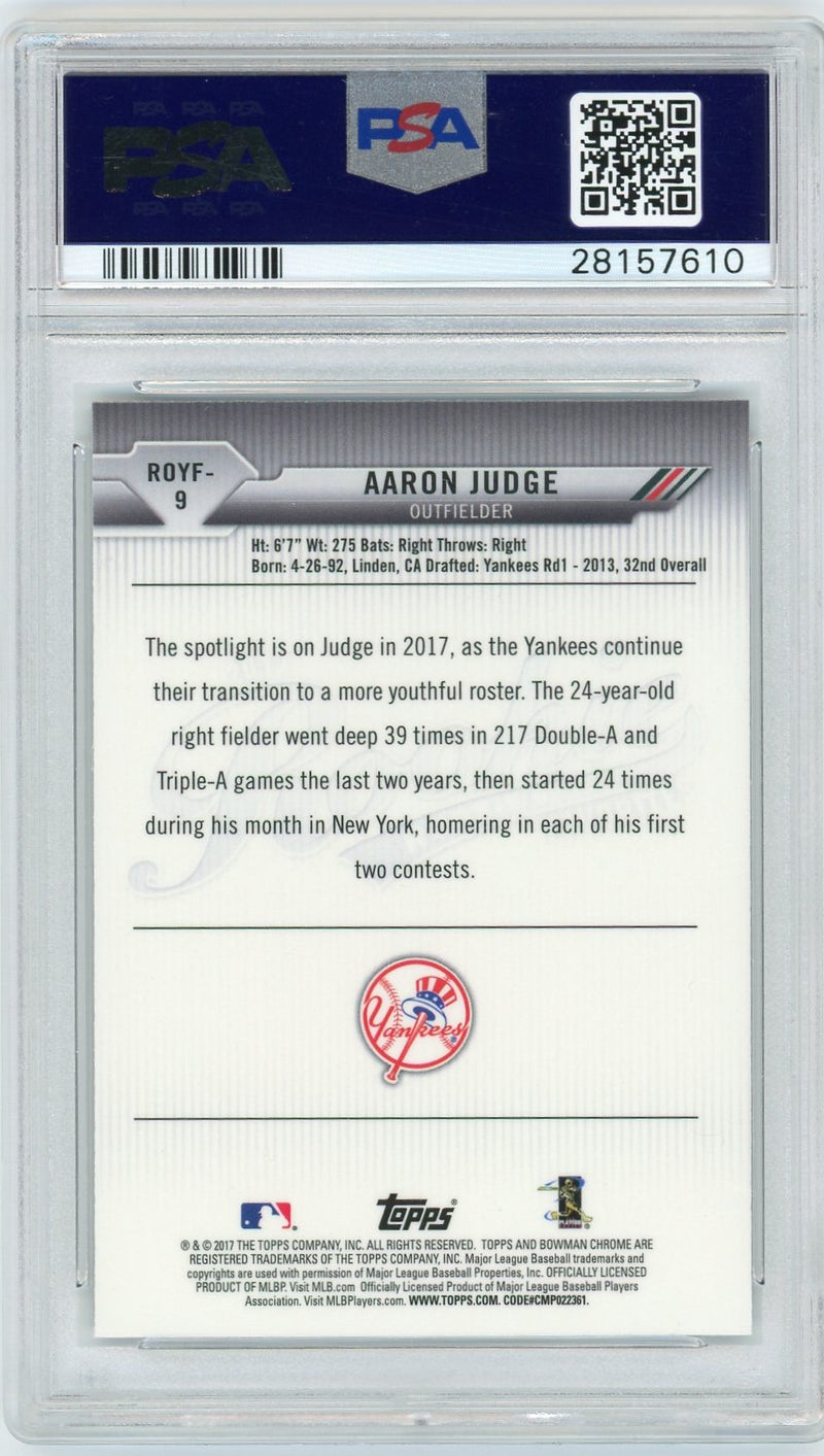 2017 Bowman Rookie Of The Year #9 Aaron Judge PSA 10-2
