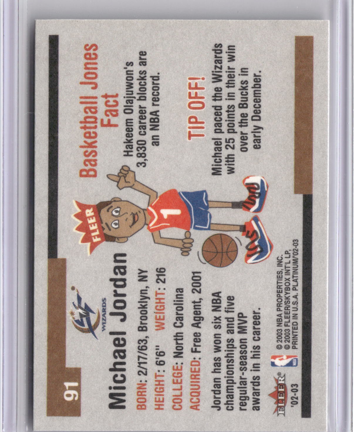 2002-03 Fleer Platinum #91 Michael Jordan-2