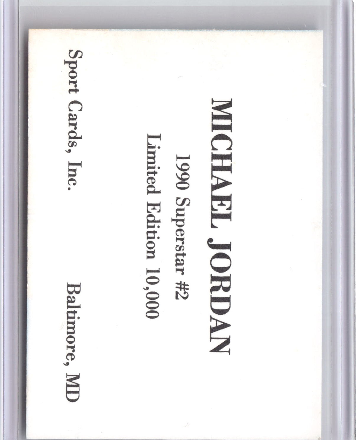 1990 Sport Cards Superstar #1 (unlicensed) #2 Michael Jordan