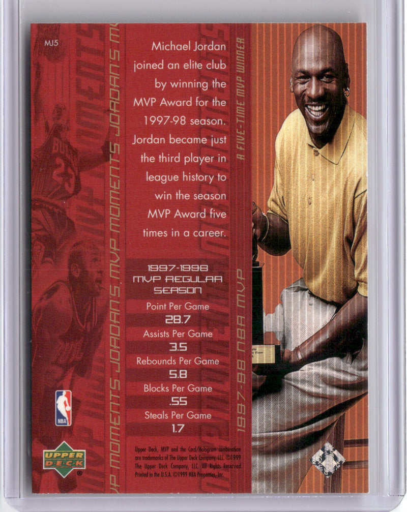 1999-00 Upper Deck MVP #MJ5 Michael Jordan Jordan MVP Moments-2