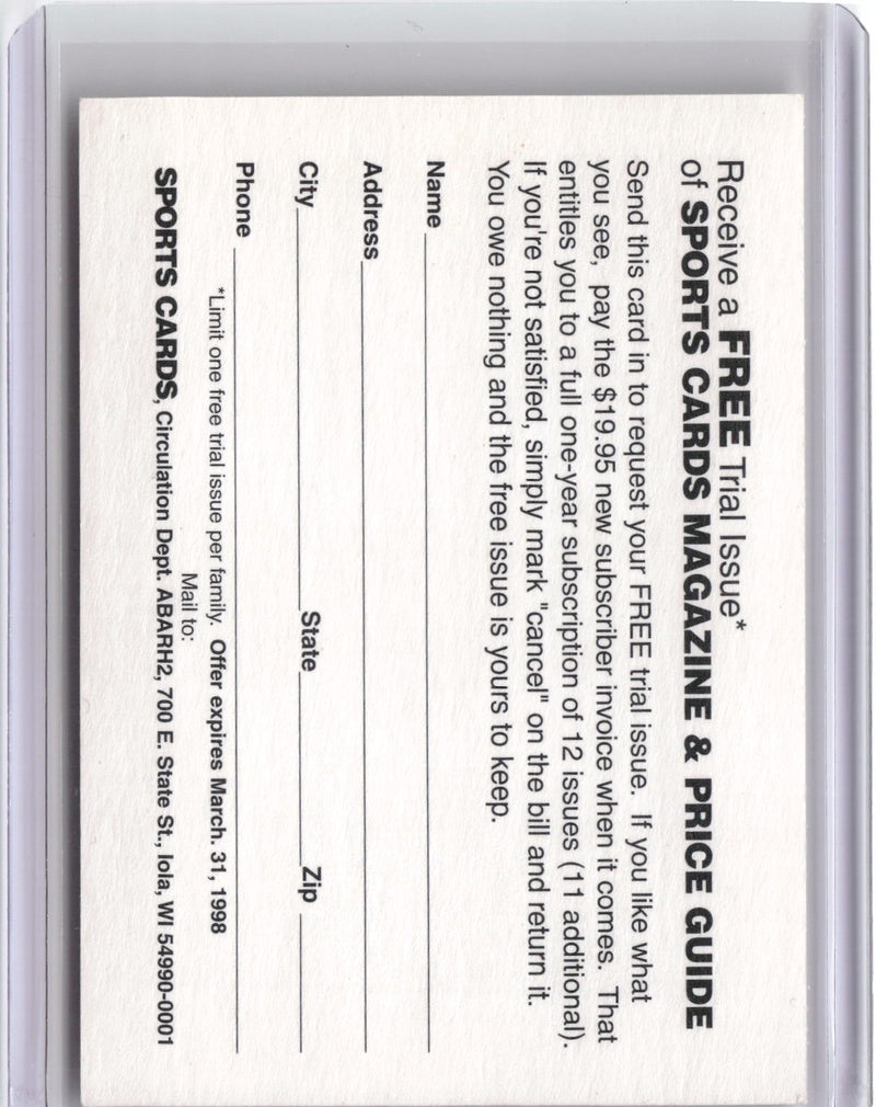 1997 Sports Cards Magazine Free Issue Offer #NNO Michael Jordan-2