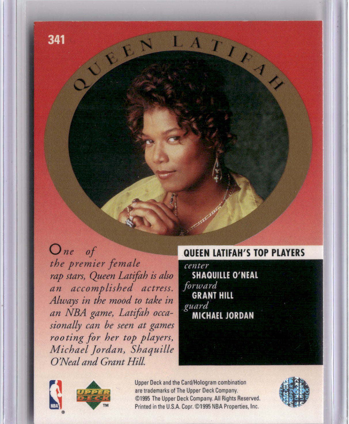 1995-96 Upper Deck #341 Michael Jordan / Queen Latifah-2