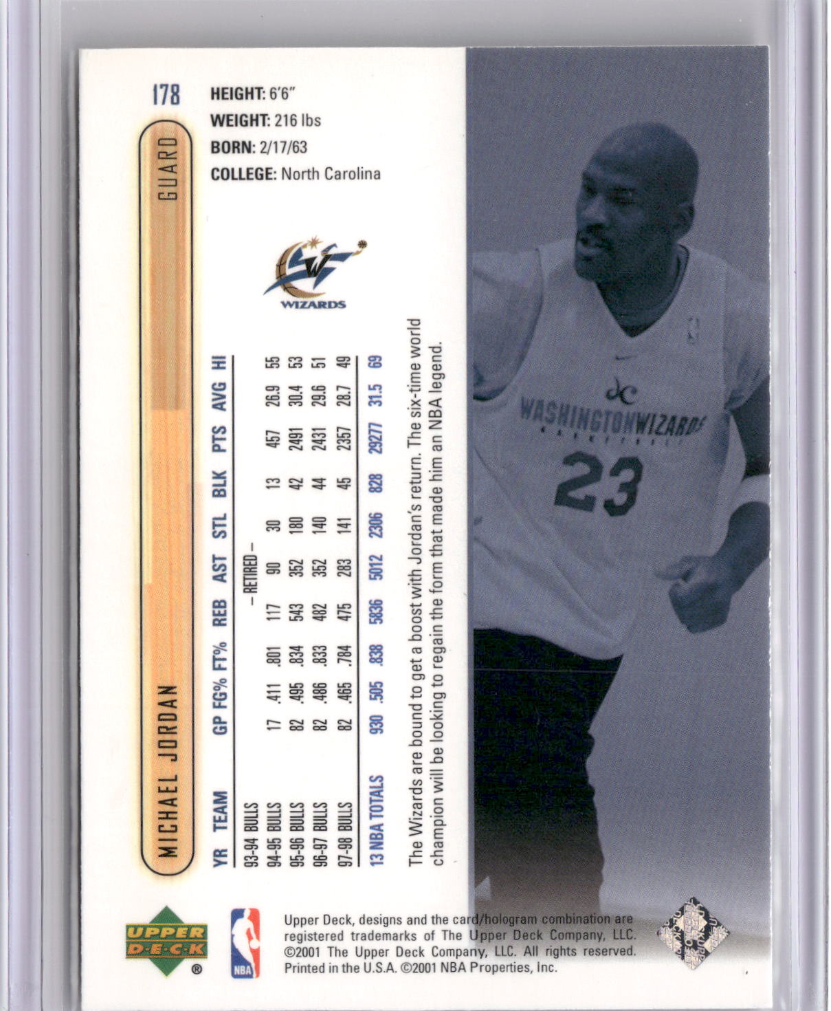 2001-02 Upper Deck #178 Michael Jordan