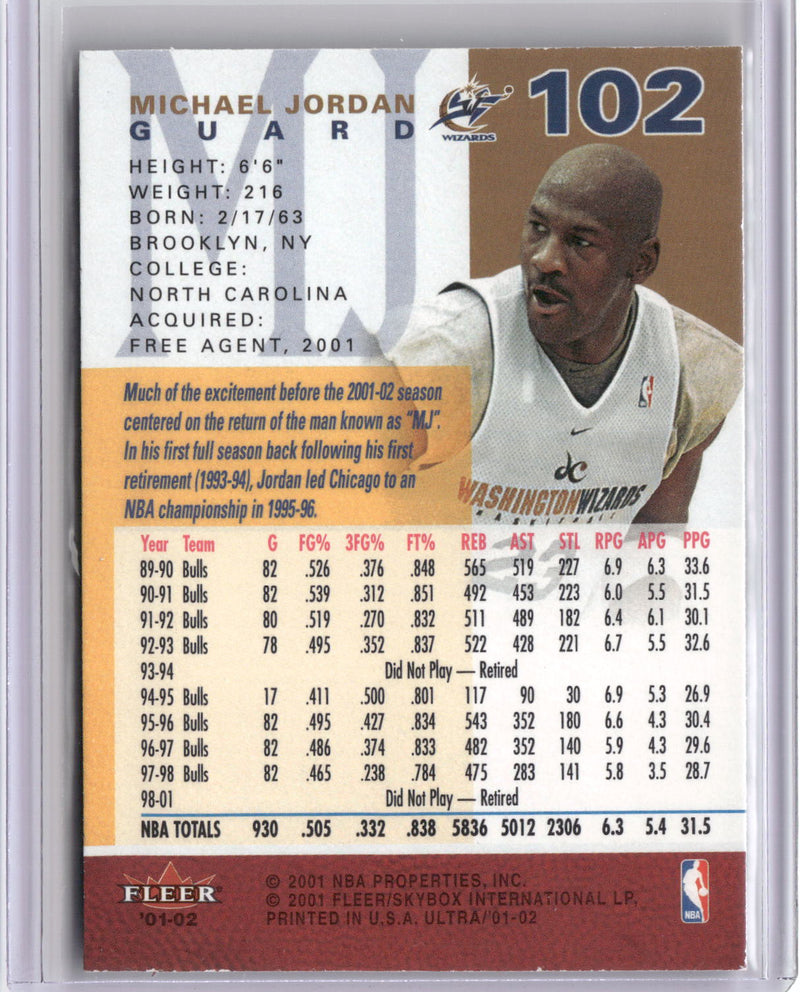 2001-02 Ultra #102 Michael Jordan-2