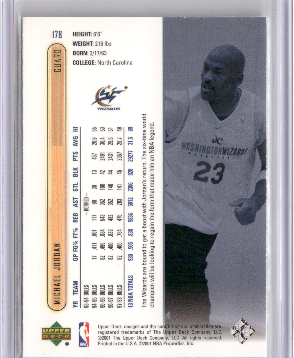 2001-02 Upper Deck #178 Michael Jordan-2