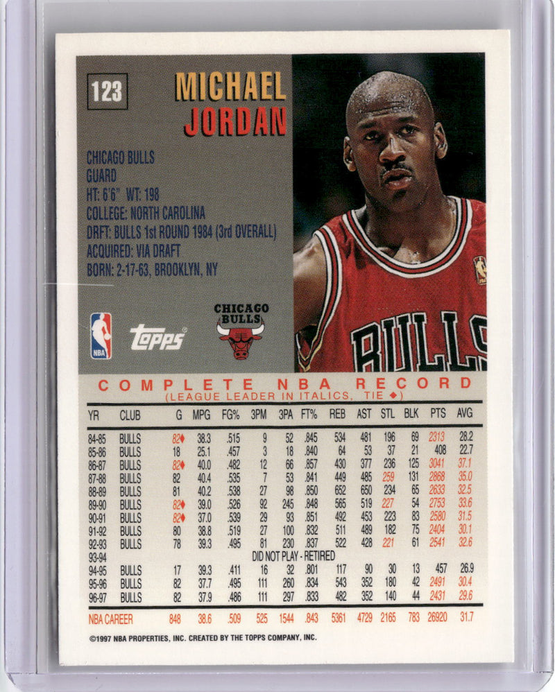 1997-98 Topps #123 Michael Jordan-2
