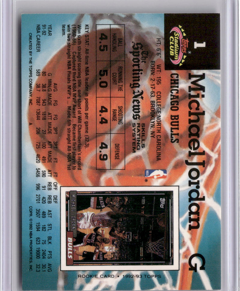 1992-93 Stadium Club #1 Michael Jordan Members Only-2