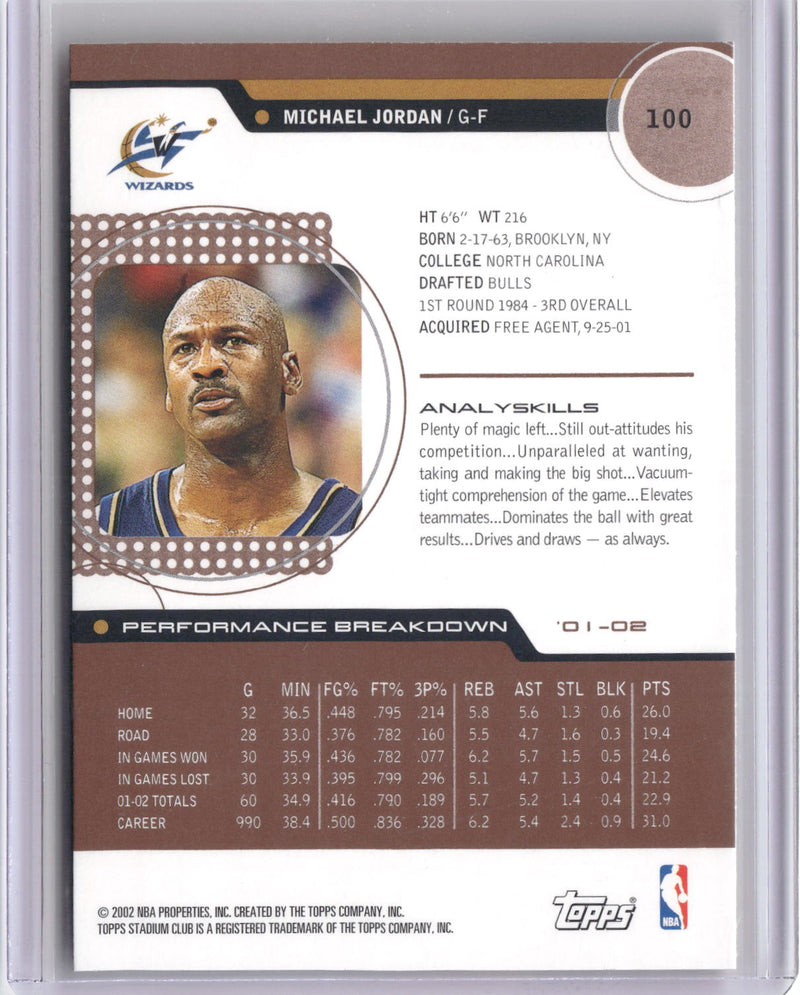 2002-03 Stadium Club #100 Michael Jordan-2