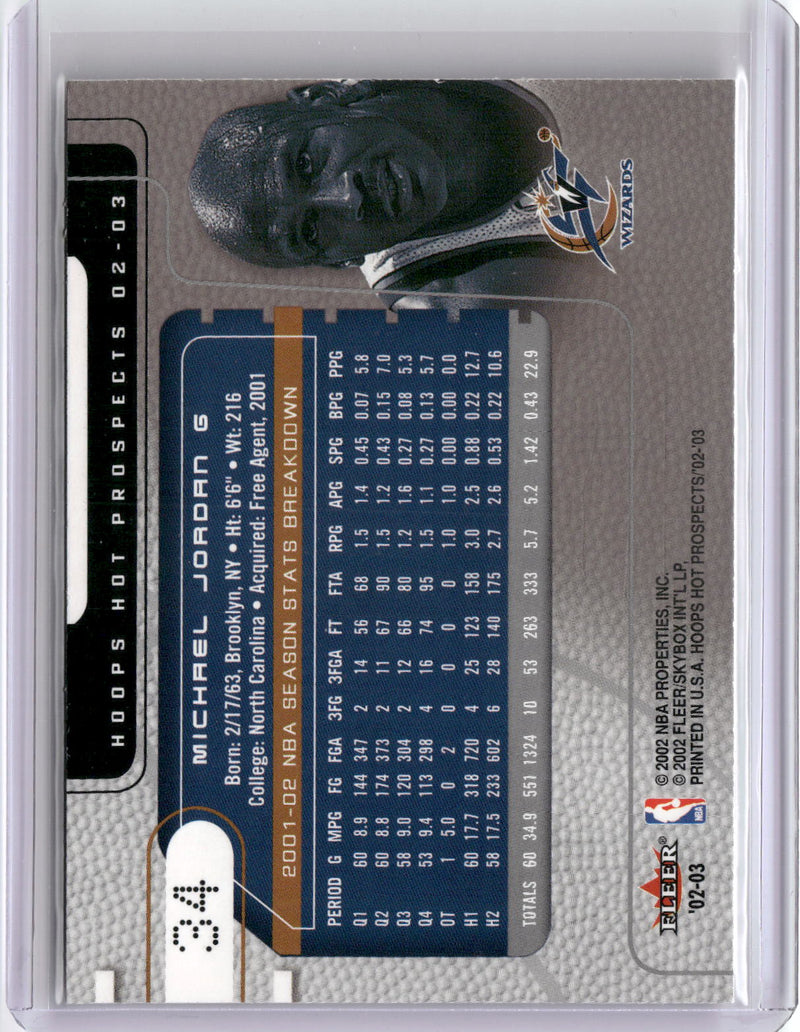 2002-03 Hoops Hot Prospects #34 Michael Jordan-2