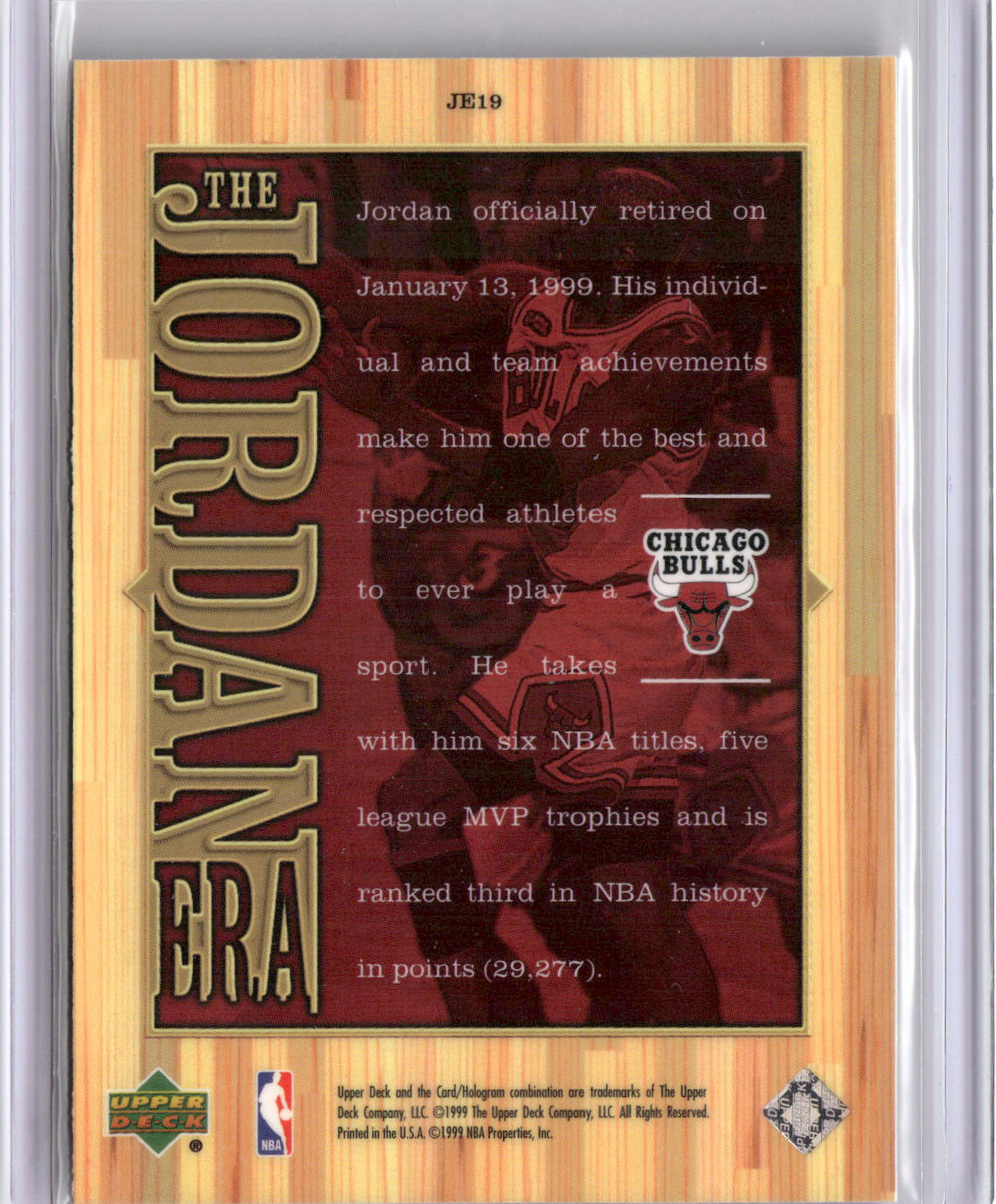 1999 Upper Deck Michael Jordan Athlete of the Century #JE19-2