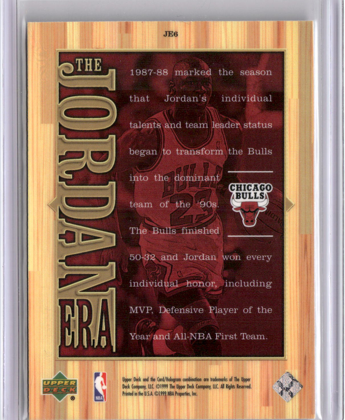 1999 Upper Deck Michael Jordan Athlete of the Century #JE6-2