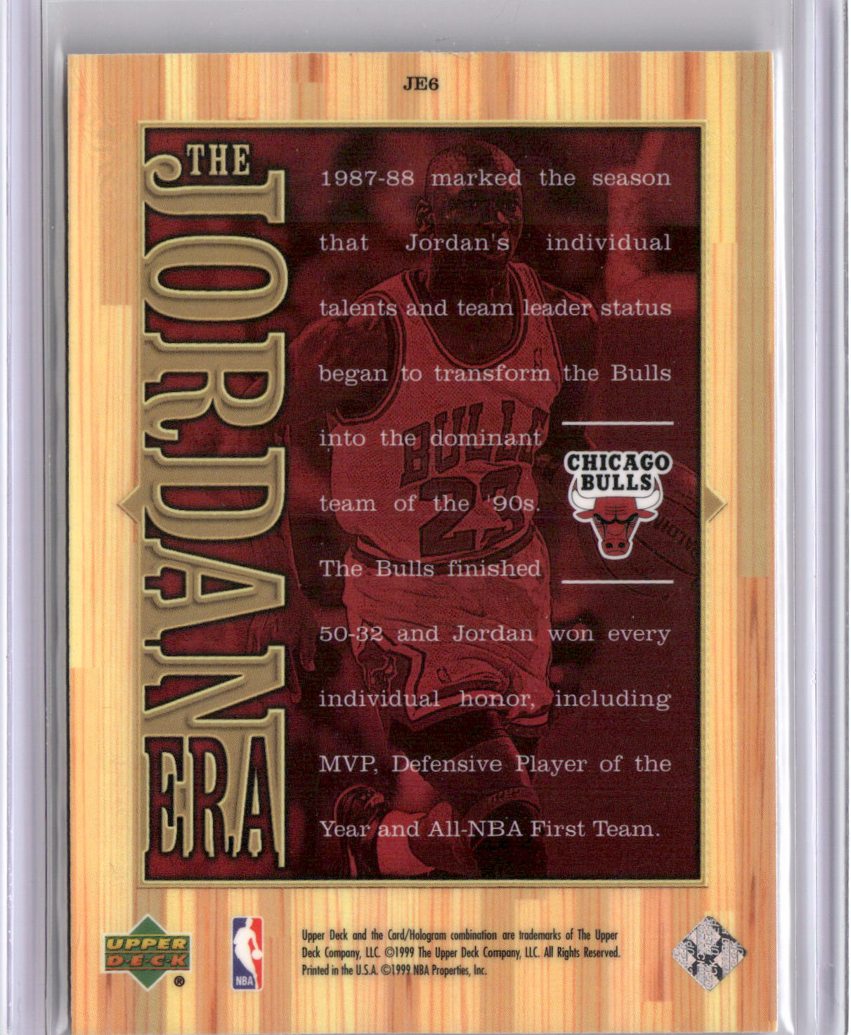 1999 Upper Deck Michael Jordan Athlete of the Century #JE6-2