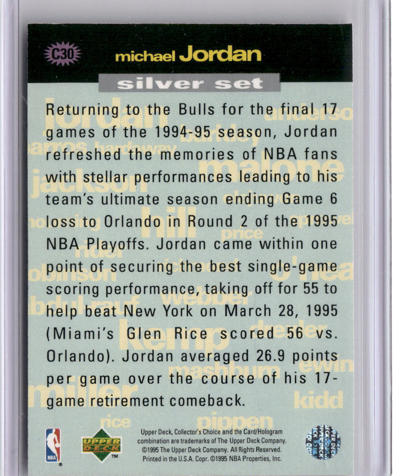 1995-96 Collector's Choice #C30 Michael Jordan Silver Exchange: Scoring-2