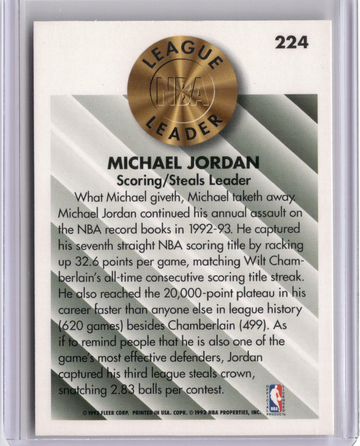 1993-94 Fleer #224 Michael Jordan-2
