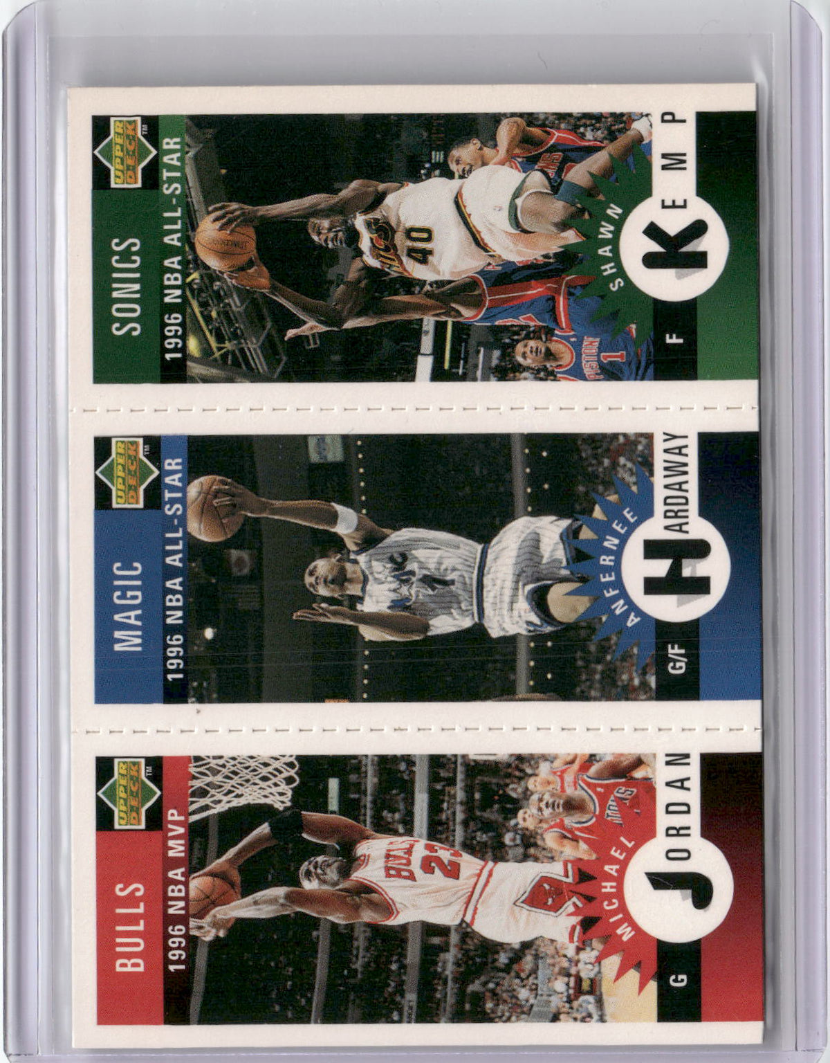 1996-97 Collector's Choice #M11 Michael Jordan / Anfernee Hardaway / Shawn Kemp-1