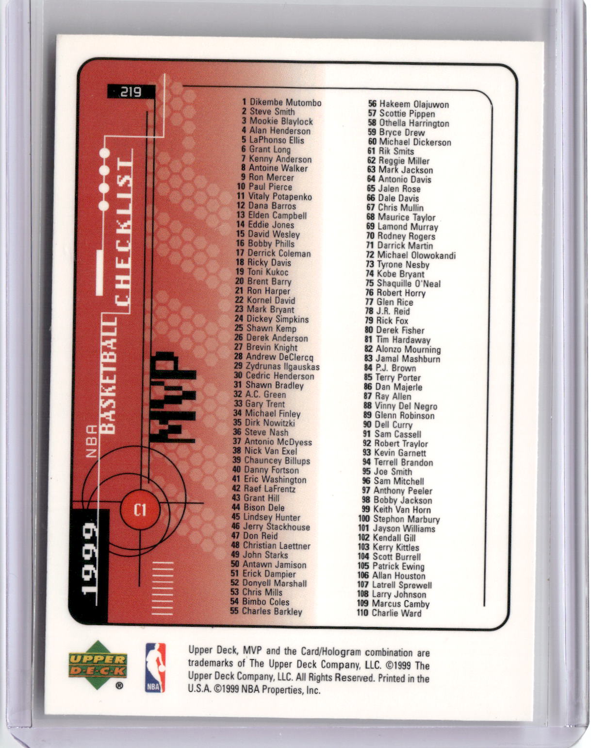 1999-00 Upper Deck MVP #219 Michael Jordan-2
