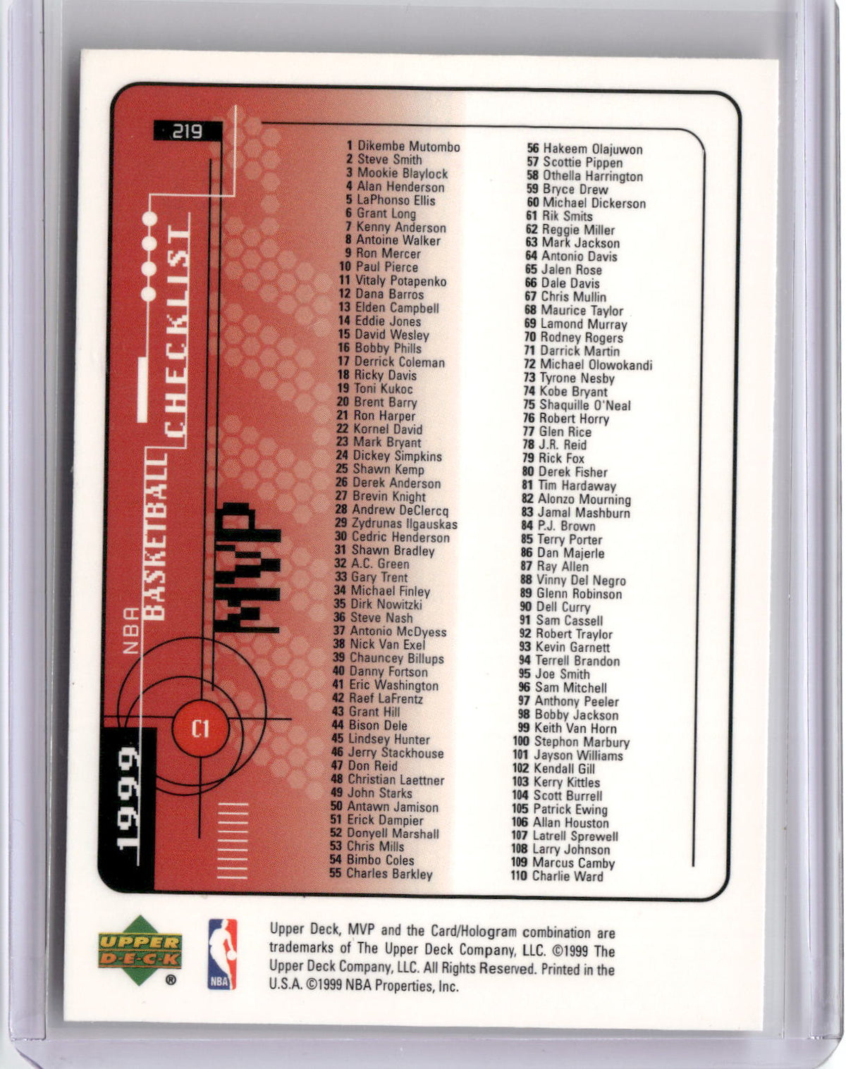 1999-00 Upper Deck MVP #219 Michael Jordan-2