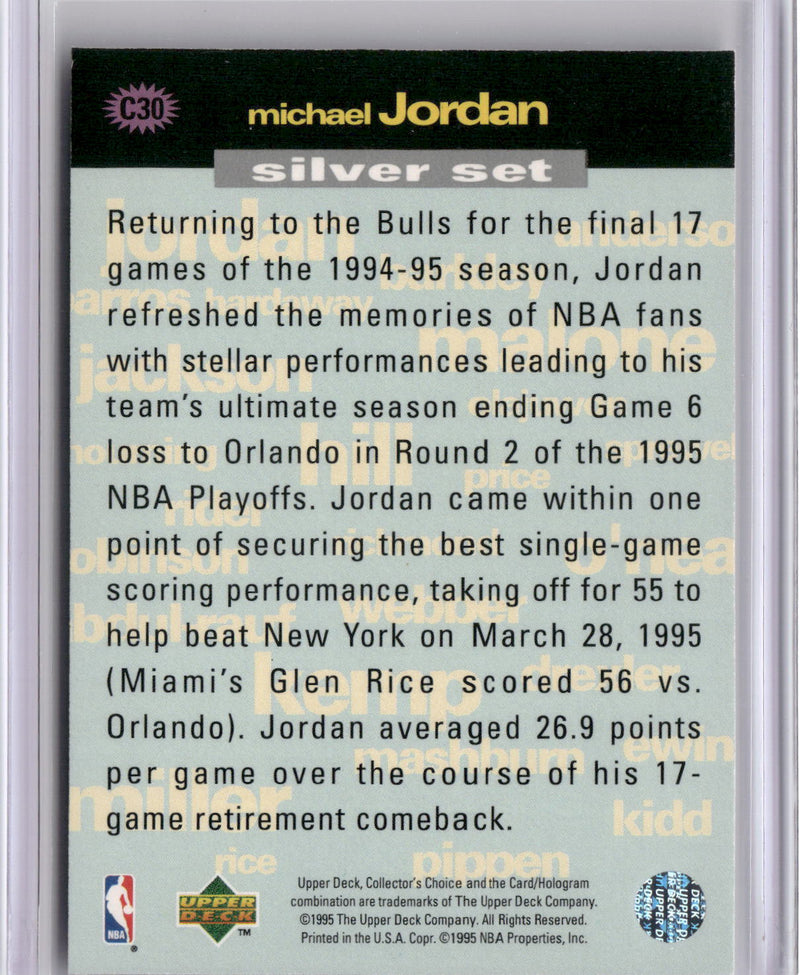 1995-96 Collector's Choice #C30 Michael Jordan Silver Exchange: Scoring-2