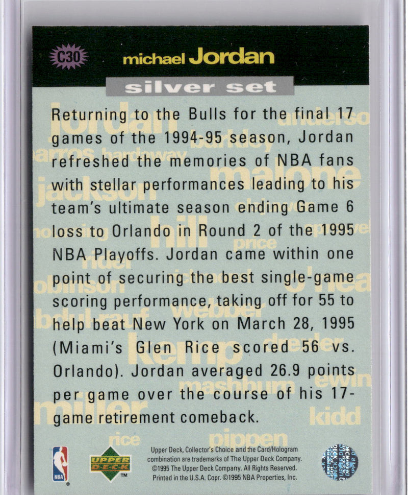 1995-96 Collector's Choice #C30 Michael Jordan Silver Exchange: Scoring-2