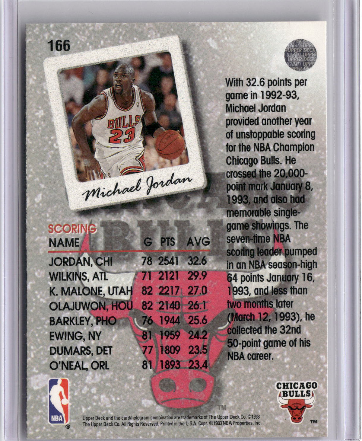 1993-94 Upper Deck #166 Michael Jordan-2