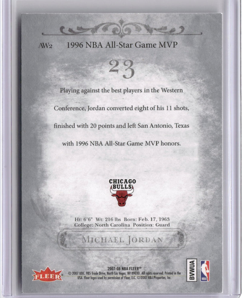 2007-08 Fleer Michael Jordan Box Set #AW2 Michael Jordan Award Winners-2