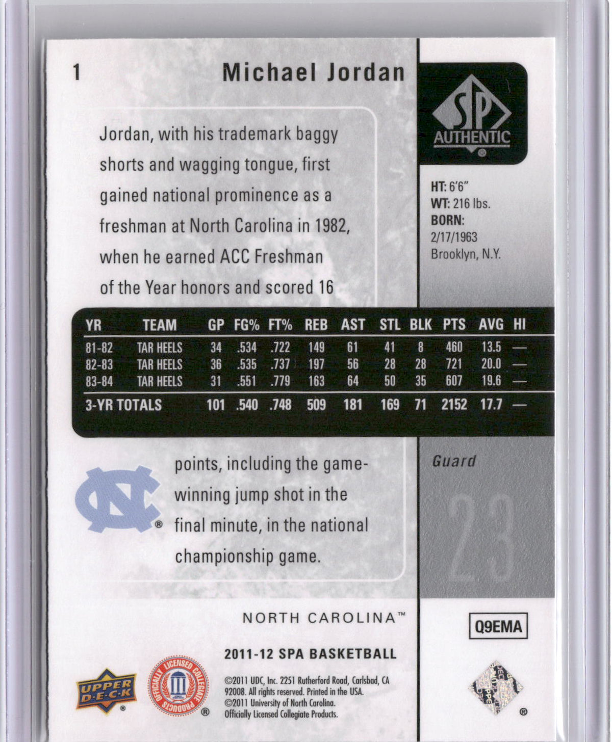 2010-11 SP Authentic #1 Michael Jordan-2