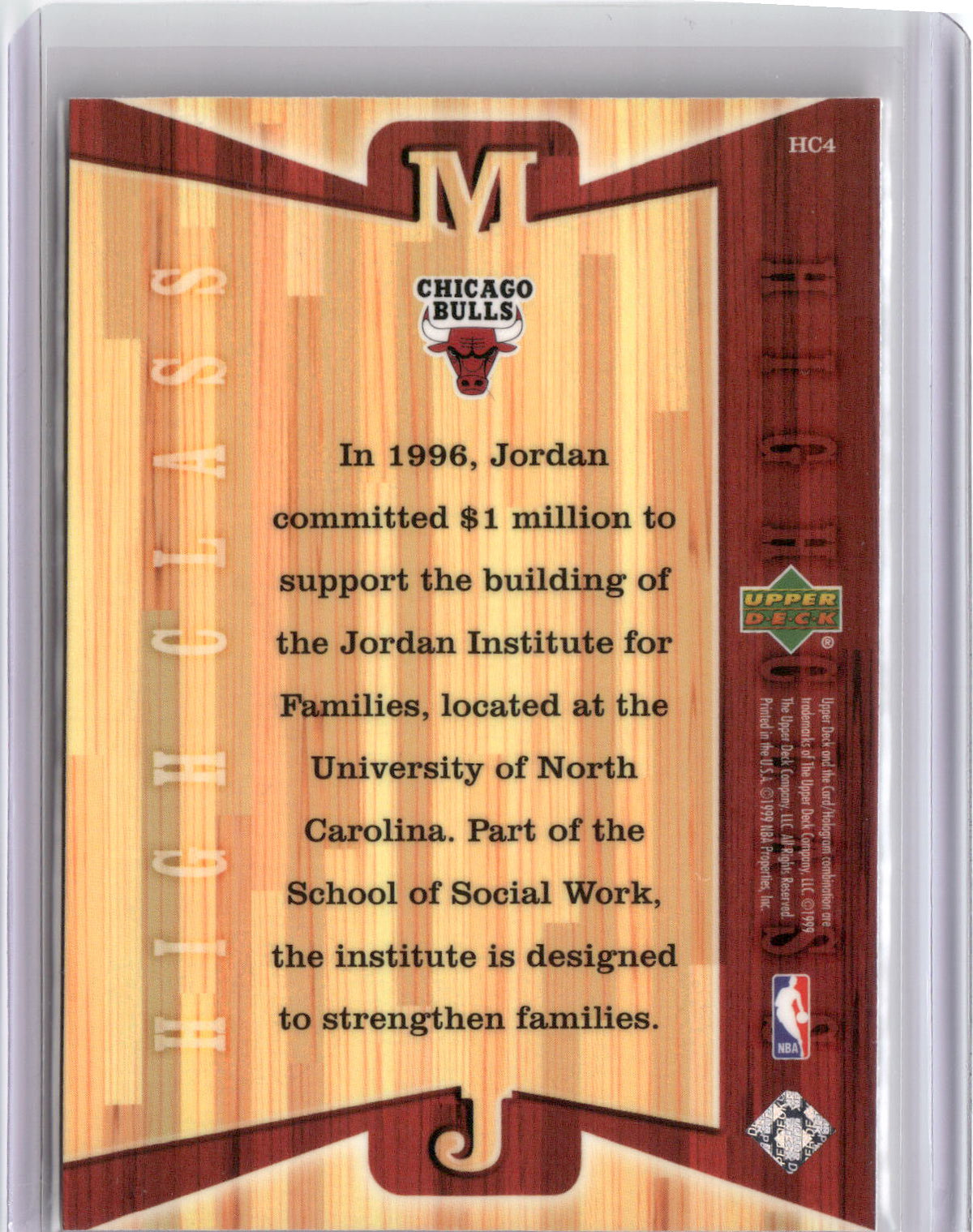 1999 Upper Deck Michael Jordan Athlete of the Century #HC4 High Class