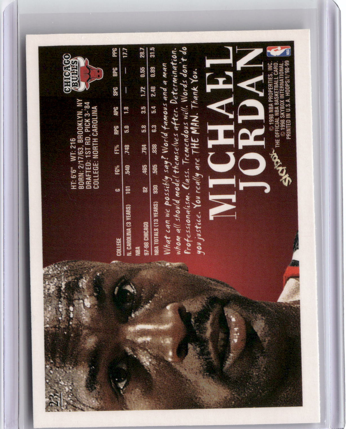 1998-99 Hoops #23 Michael Jordan-2