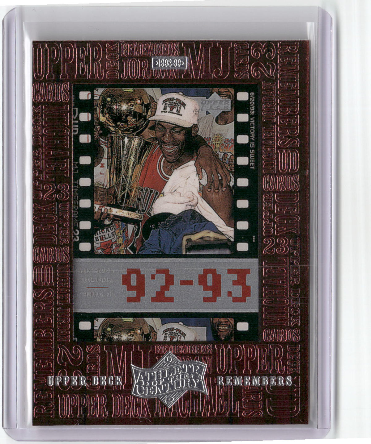1999 Upper Deck Michael Jordan Athlete of the Century #UD8 Remembers-3